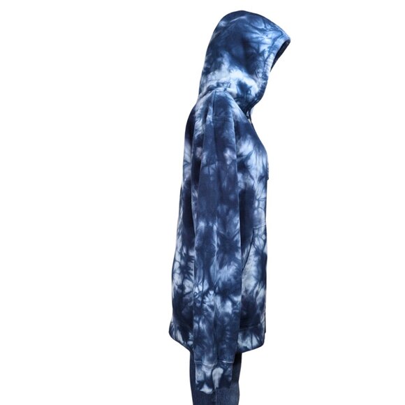 CAT Small Blue Tie Dye Longsleeve Pullover Cotton Hoodie Caterpillar - Picture 6 of 12